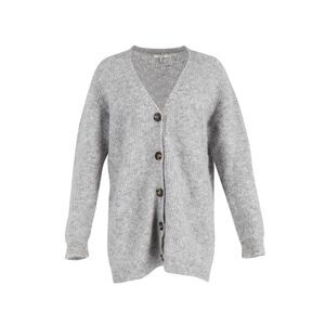 Ganni Long Sleeve Cardigan in Grey Mohair